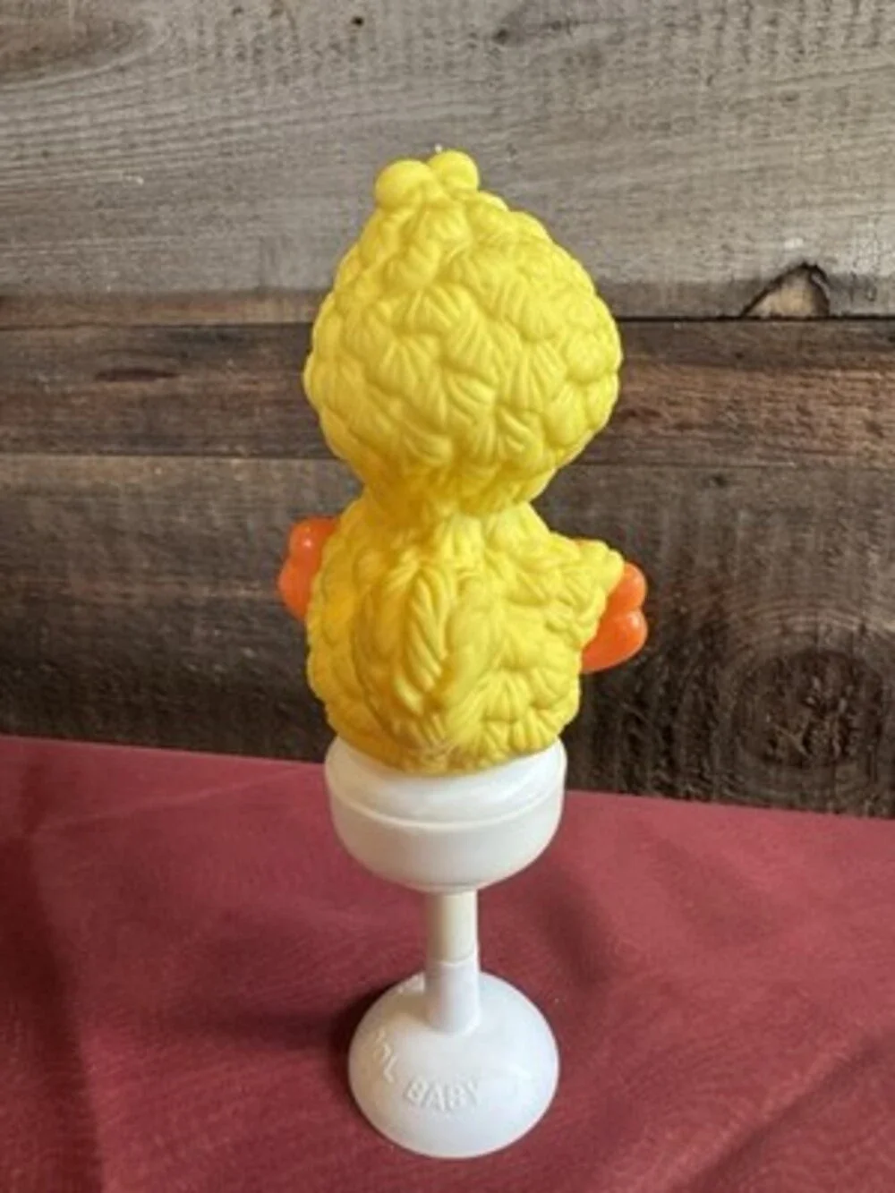 Vintage Playskool Baby Stay Put Big Bird Teether Rattle Suction Cup Baby Toy ~8”